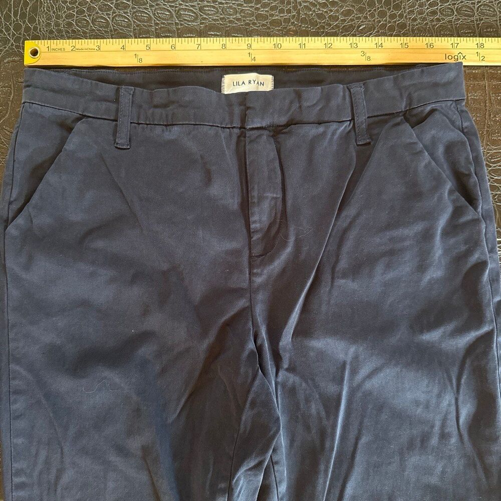 Lila Ryan The Jenalyn Bootcut Pants Womens 16 Blue Cotton Stretch - Picture 2 of 8